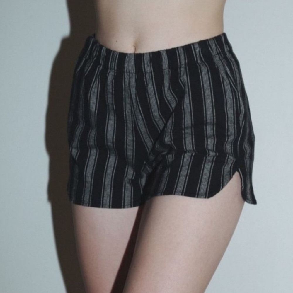 Brandy Melville | Black and White Striped Sami Shorts